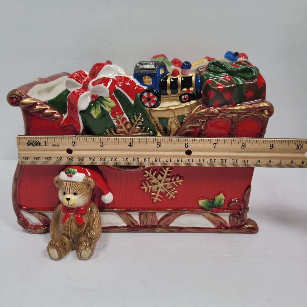 Fitz & Floyd The First Ladies Collection Christmas Red Sleigh Serving Bowl NOB - Picture 11 of 11